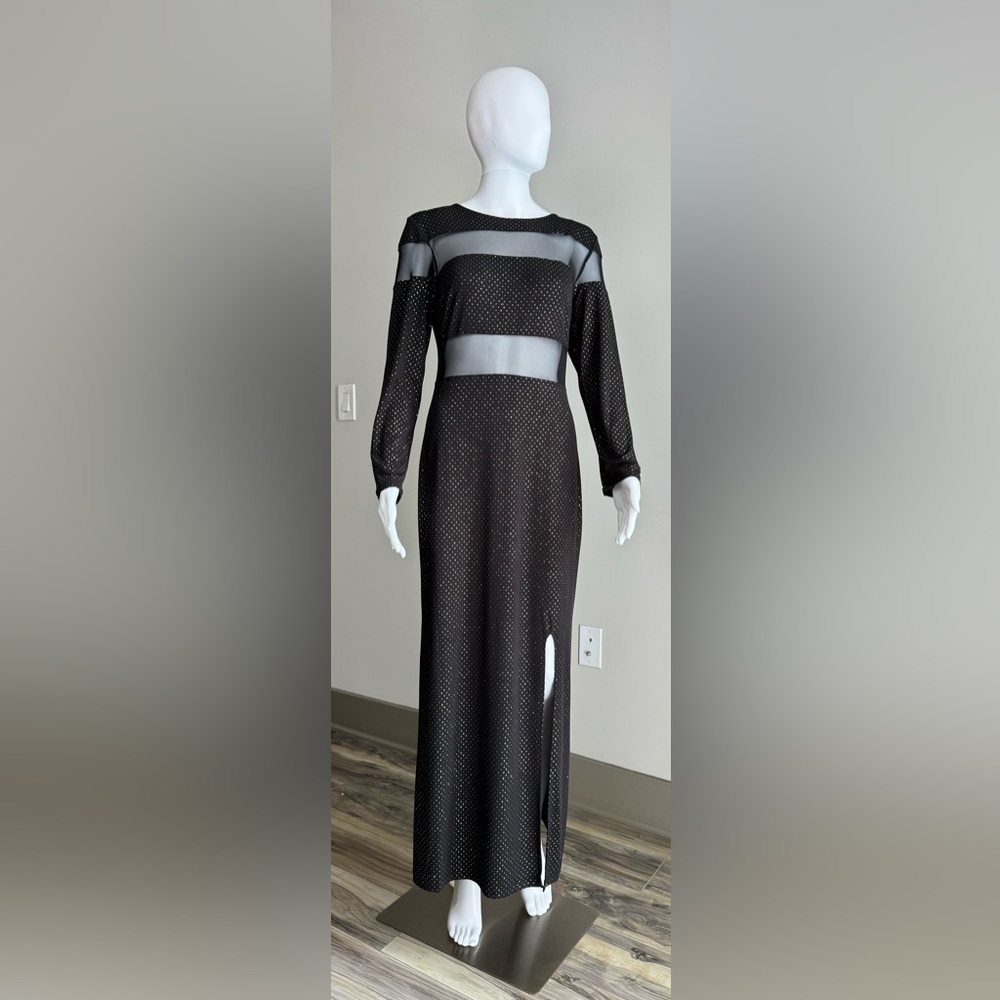 Dress. Elegant Black Sheer Long Sleeve. Used